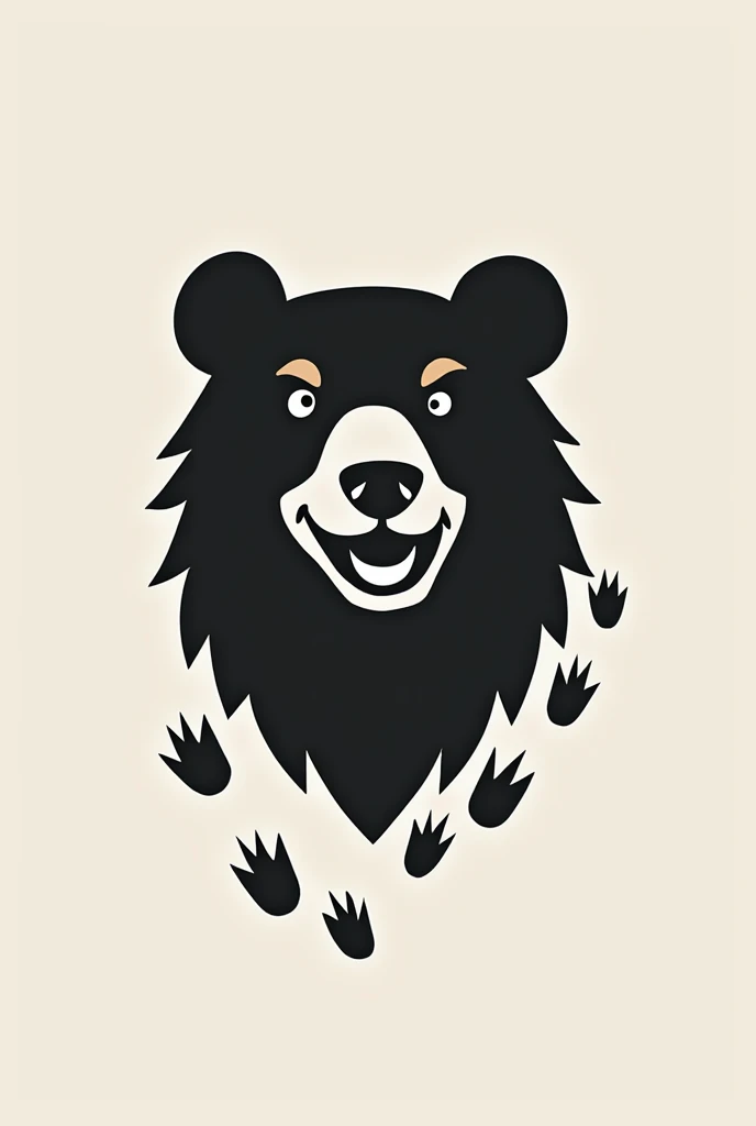 logo,  black on transparent background, bear&#39;s grin, bear trail , bear&#39;s grinголова вместо лапы а выше ногти над головой