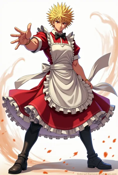 Bakugo in a maids costume