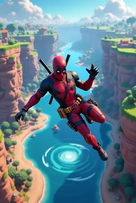 Skin fortnite 
Deadpool qui tombe dans le vide 
