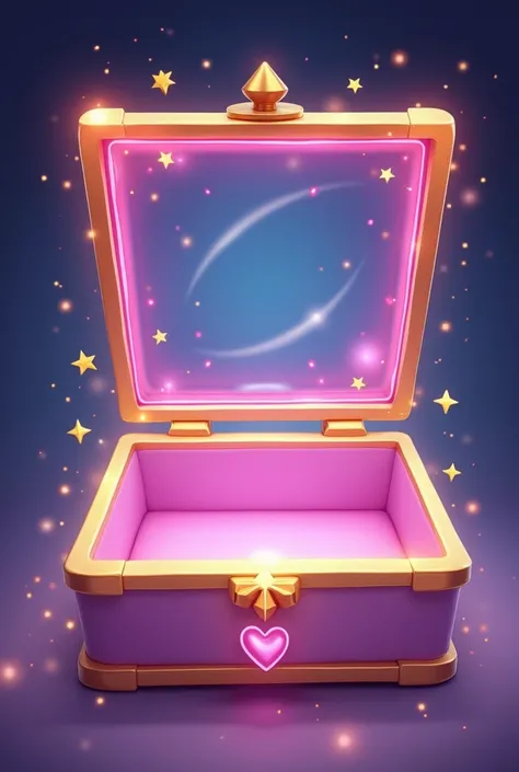 **Prompt:**

"Create a large magical message box with a transparent center and a glowing, sparkly outline in pastel pink, purple, and gold. Around the edges, add small sparkling stars to give it a whimsical, enchanting feel. Inside the bottom of this large...