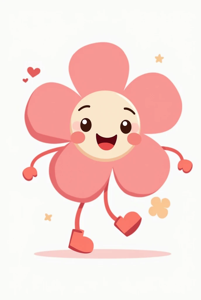  logo Create a cute pink flower,  that has legs and arms , and a beautiful smile , that it be animated, to use on a  