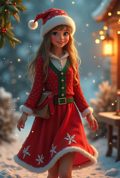 Full body image of a Christmas girl
