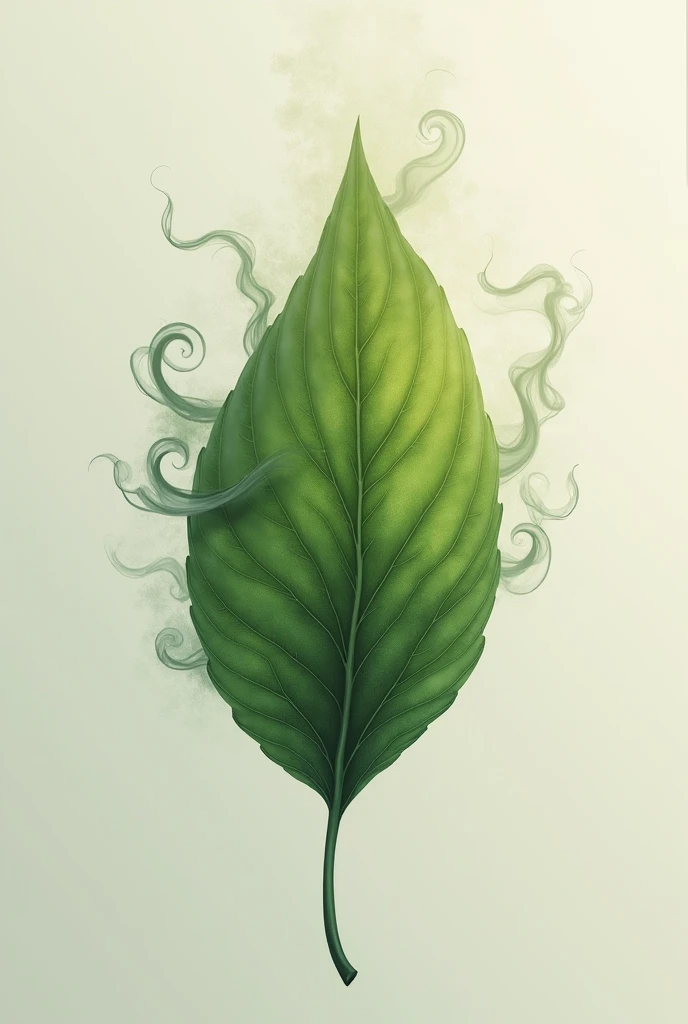 Generate an image of a leaf depicting carbon emissions 