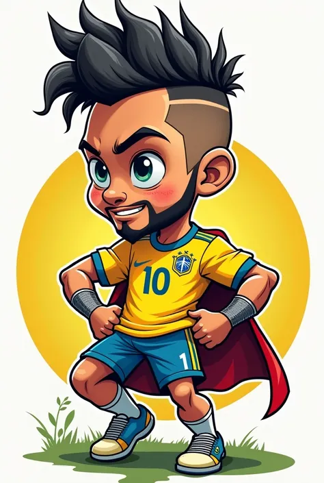 Neymar, SUPERMAN, Mohican, Logo Circular, Cartoon, Neymar Junior,  soccer player, Jersey 10 