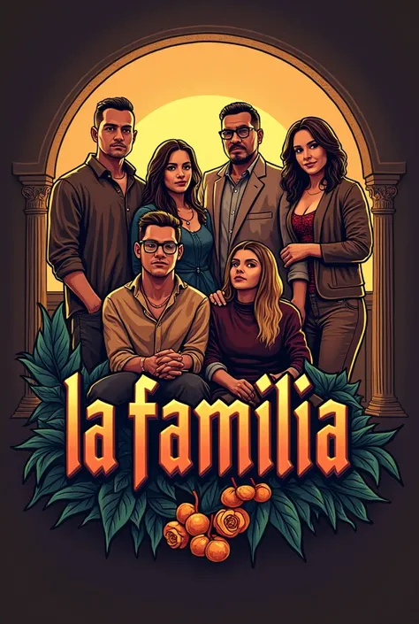 Generate a logo for me with the lettering  ,,  La Familia  "  and put in a nice wealthy background that fits the motto and stands for solidarity !
GTA Style, Family group, Composed by LaFamilia