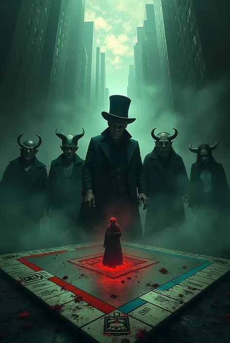 Make a horror poster flim based on board game Monopoly