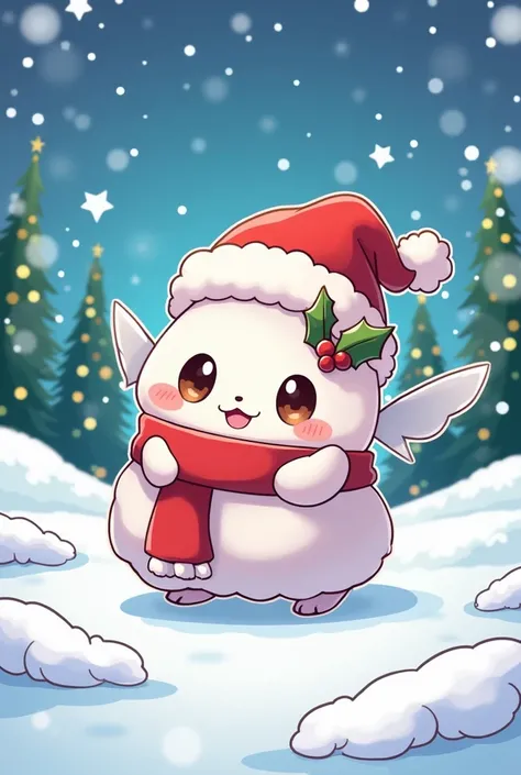 (Wablu Pokemon) 
In cute and Christmassy and in comic style
