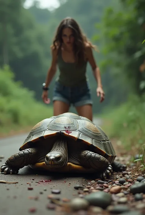 Turtle gets hit by a female
