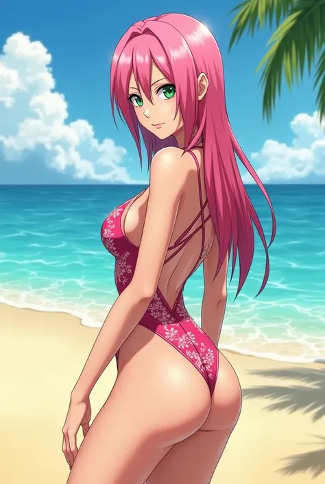 Sakura Haruno in stand-up back swimwear