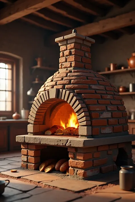 small, bottomless brick oven