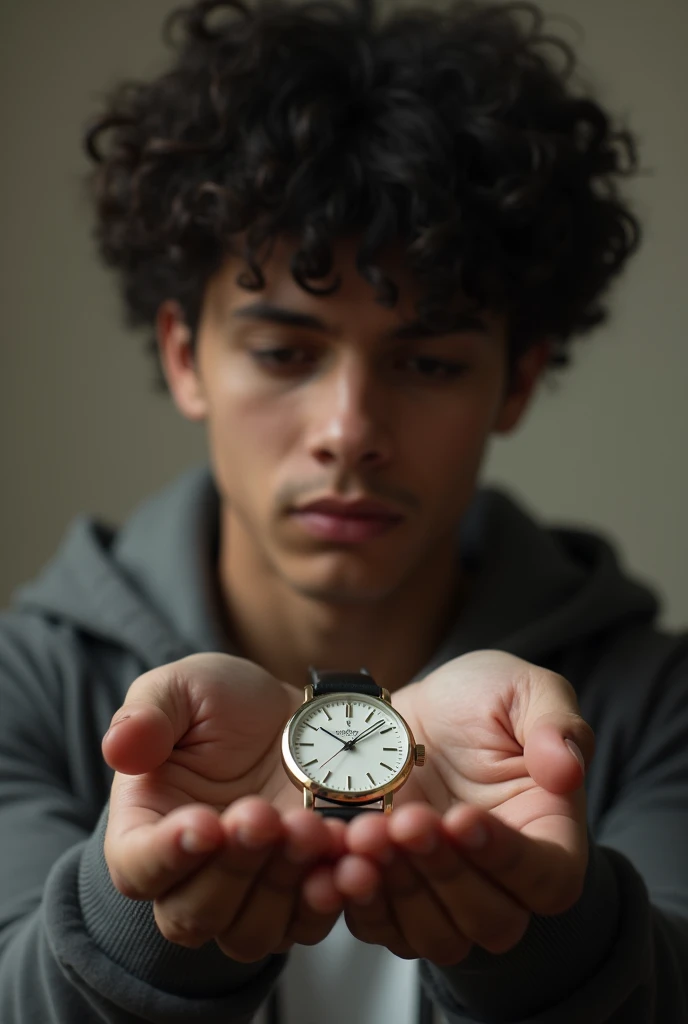 Ordinary Watch - A simple but elegant watch handed to Marcus, a young man with a black kinky hair, its (the watch) hands steady and normal