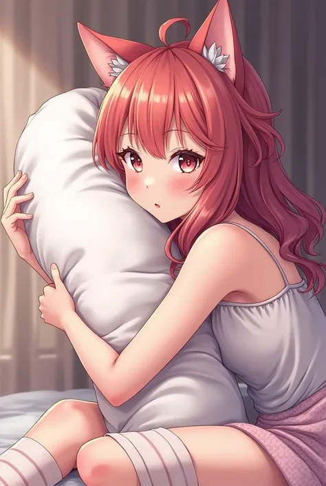 Anime girl pillow humping with her pussy
