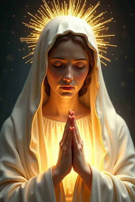 ((Blessed Virgin Mary.)) (((  With a serious and pious face . With a sweet and tender gaze))) ( masterpiece ,  superior quality ,  best quality , official art, beautiful and aesthetic: 1.2), (1 ),  style, (fractal art: 1.3), colorful, more detailed, perfec...