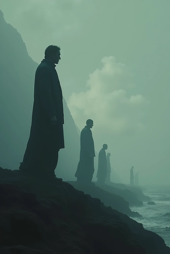 An image that contrasts with the music of Álvaro Días and a landscape with characteristics of director Christopher Nolan and silhouettes such as the sculptor Auguste Rodn