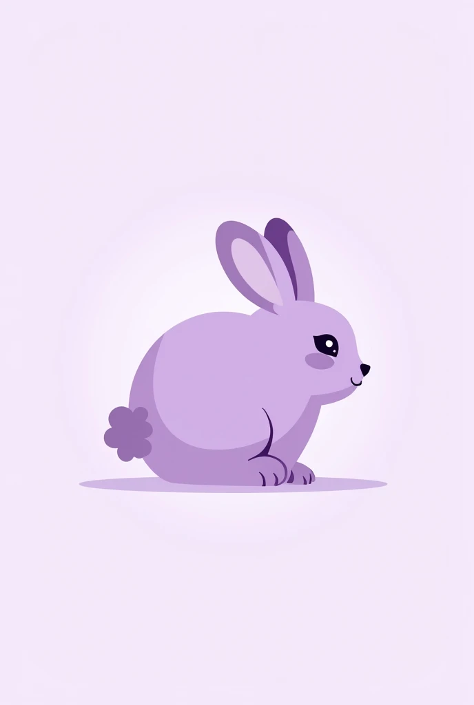 Logo of a cute rabbit in purple 2D profile 