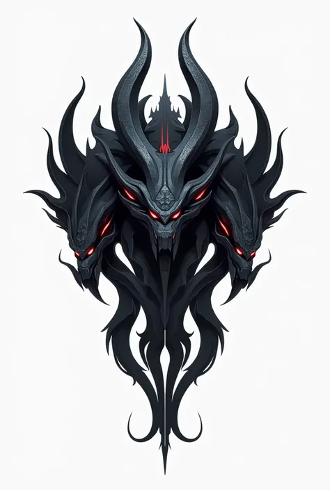 Modern minimalist three-headed black Hydra for logo 