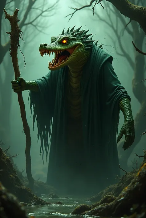 Scary alligator witch 