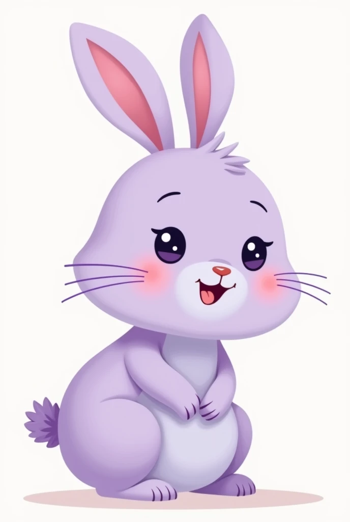 Cute purple rabbit 2D profile design for brand logo 