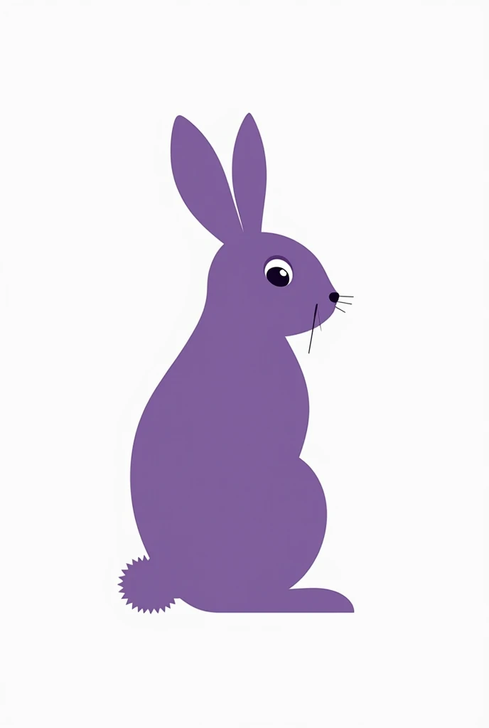 Simple purple rabbit logo in profile on white background