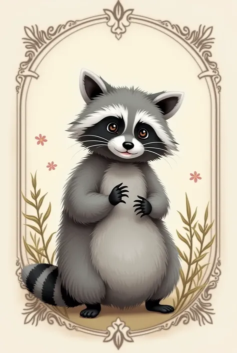 Gray raccoon frame