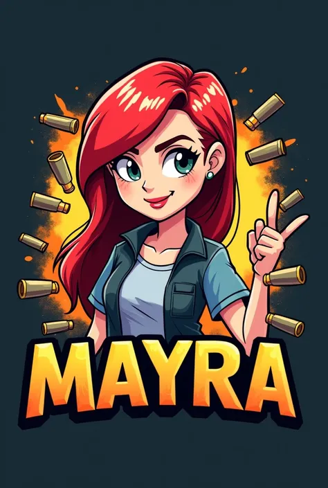 A logo that says Mayra that is about Pubg Mobile and is a cartoon of faith (Women) From cartoon network from the 90s 