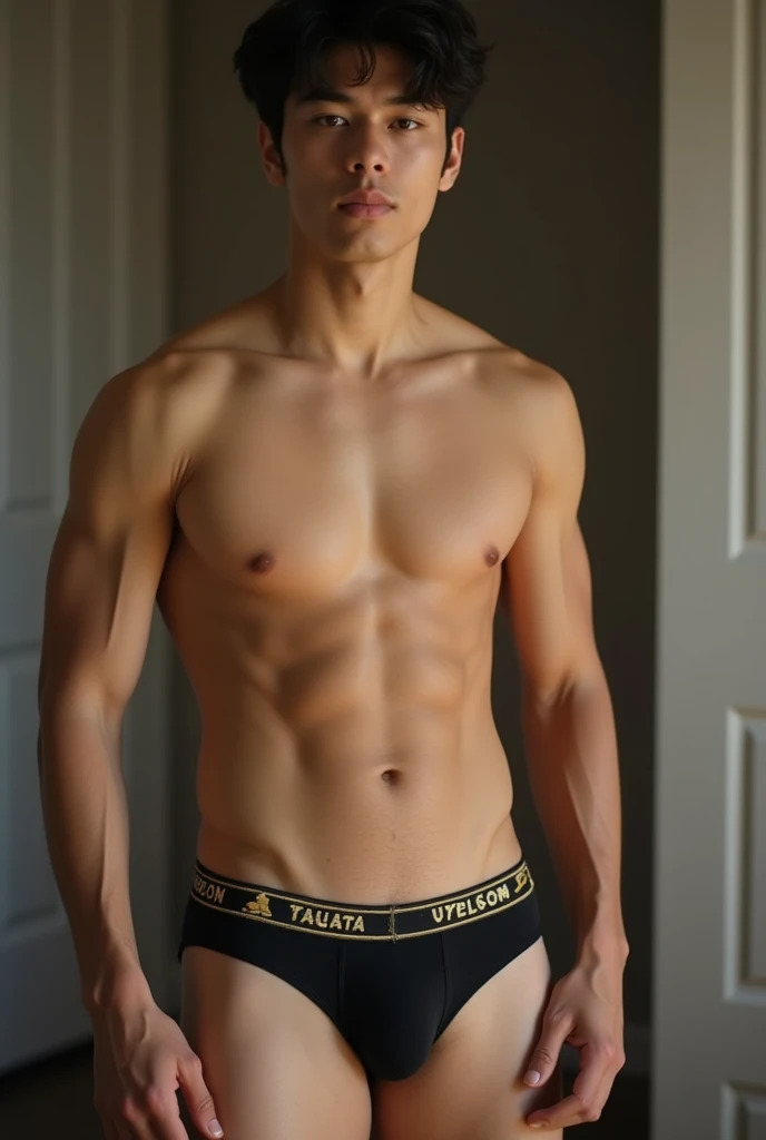 Young Asian boy in sexy underwear 