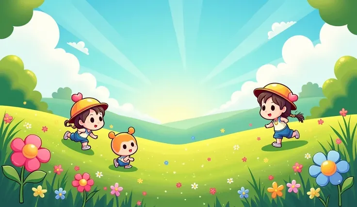 chibi cartoon field