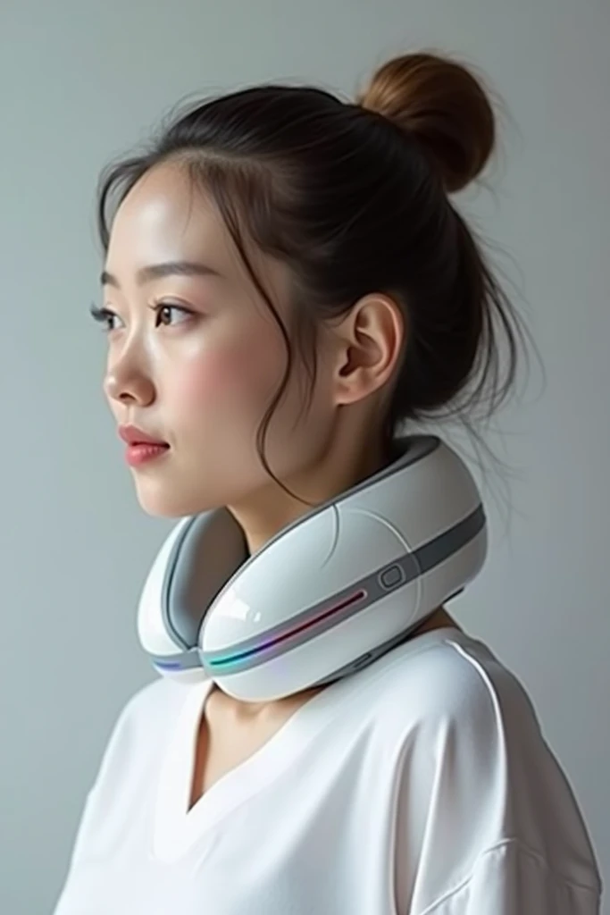 Give me a package for an electric neck massager collar from the brand CosmoArmonia and that is white, gray and some colors of the rainbow 