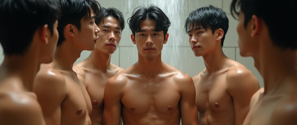 A young man cute, handsome asian like Korean he looking at many boys Asian as well. Japanese or Korean so handsome big biceps, shirtless, hanya memakai celana dalam, big wet bulge, shower time, thai, korea, malaysia, indonesia, japanese, chinese