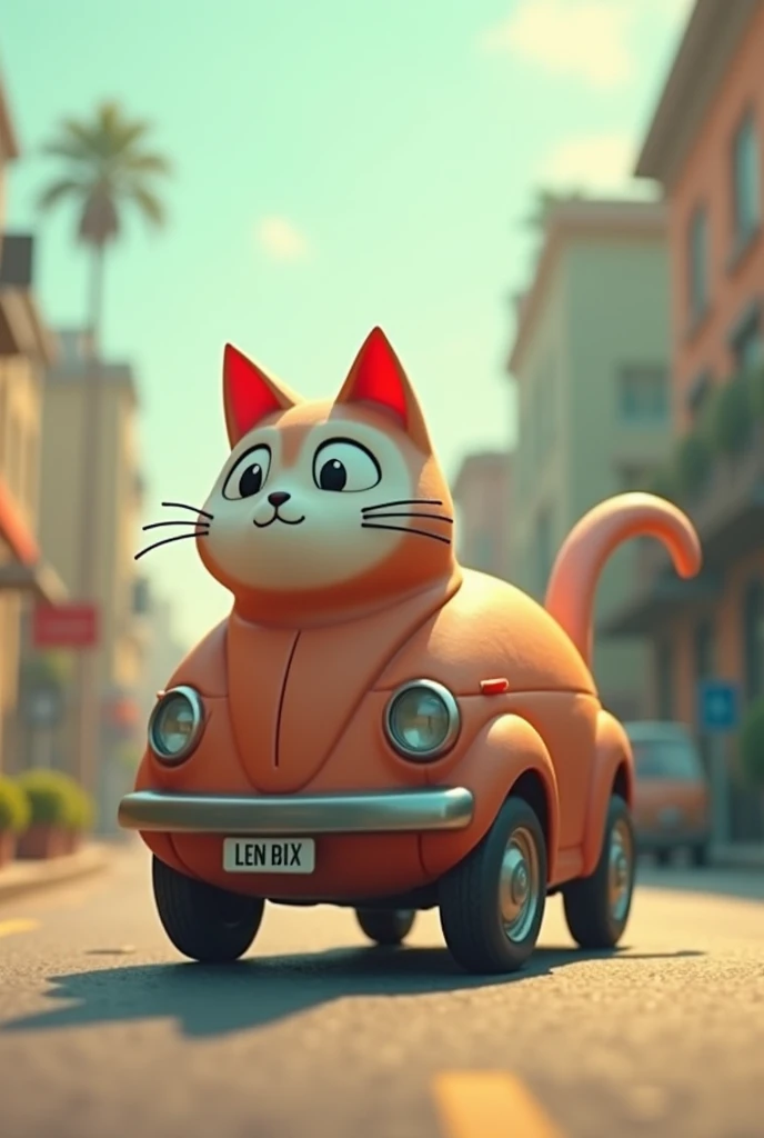 Gif of a car in the shape of a cat 
