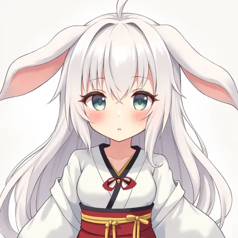 anime character with white hair and rabbit ears wearing traditional Chinese clothes, wearing hanfu, bunny girl, with long floppy rabbit ears, with big rabbit ears, digital art on pixiv, anthropomorphic rabbit, zerochan art, detailed fanart, soft anime illu...