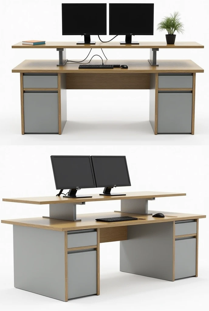 Table that  have space for keep a dual Monitor, TV and a place for study