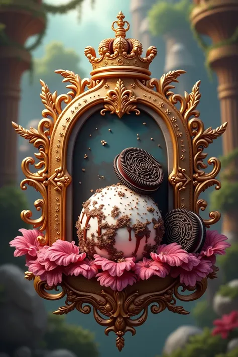 I want a logo that says Cokie Kingdom are very rich decorated oreo balls