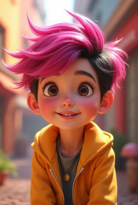  Pink hair on the tips Pixar