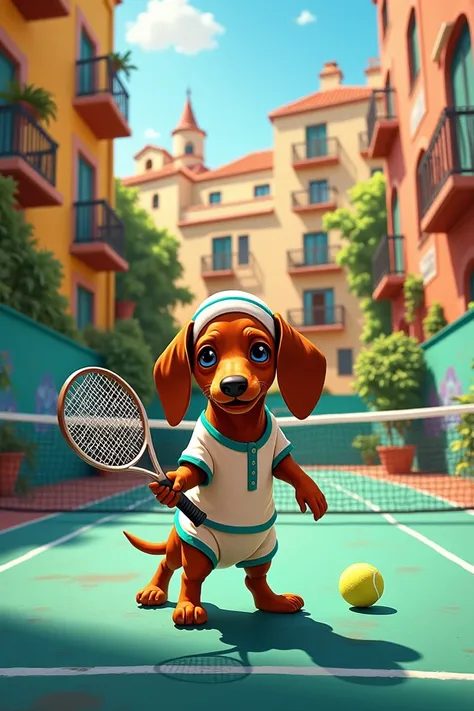 Tennis with a dachshund design from Barcelona 