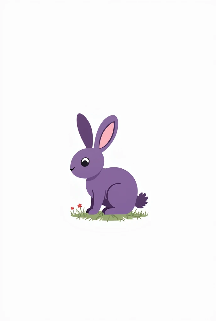 logo of a simple purple rabbit with a white background that has a garden floor