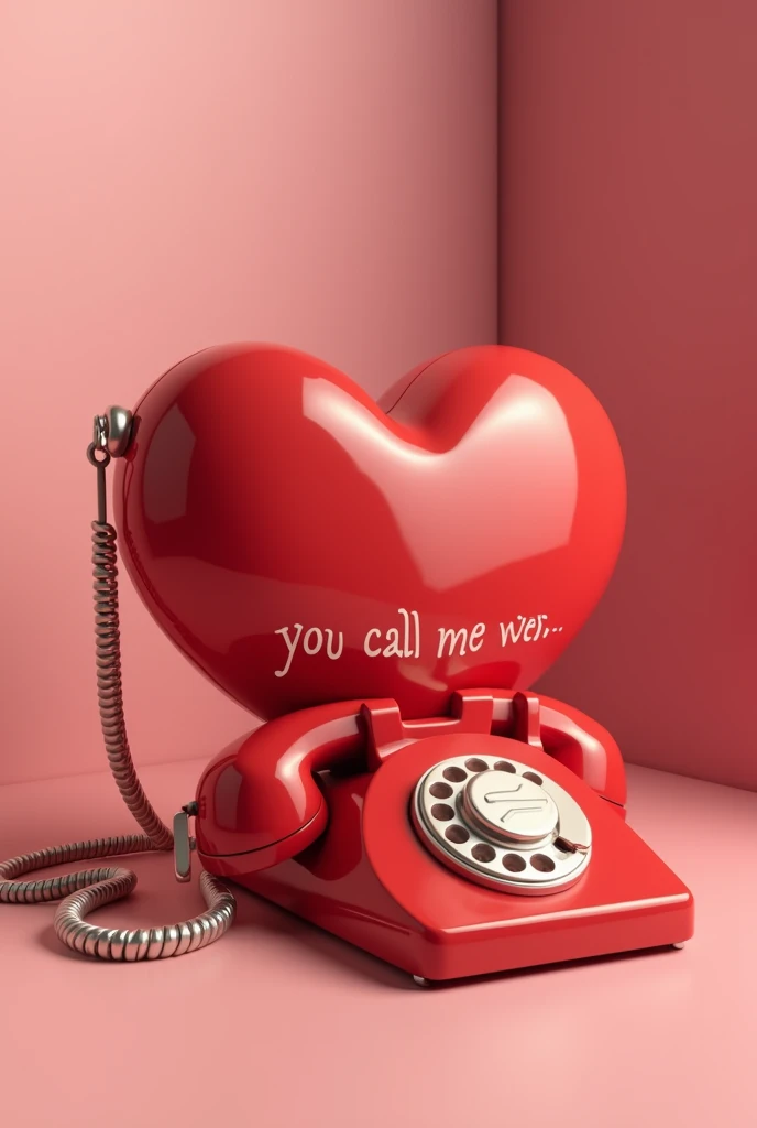 Heart and telephone that says YOU CALL ME