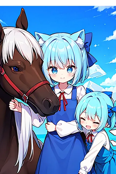 Cirno Group with Horse Ears and Horse Tails