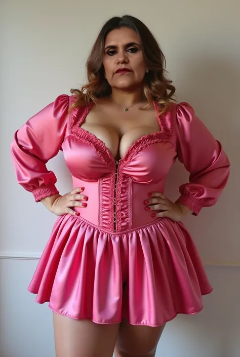  The AVN award to an exuberant plus size and sensual exhibitionist MILF in a blouse with a deep V-neck and natural, saggy breasts with a pronounced neckline.  The adult costume in the picture is a stunning pink mini dress that exudes vintage-inspired elega...