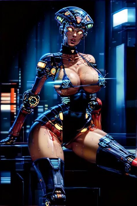 A sexy alien woman with perfect curvy body, full body, detailed face, detailed eyes, detailed lips, detailed chest, highest quality, masterpiece, front view, BREAK

(glowing bioluminescent skin:1.6), (tech skin:1.5), (alien queen head:1.4), (futuristic mec...