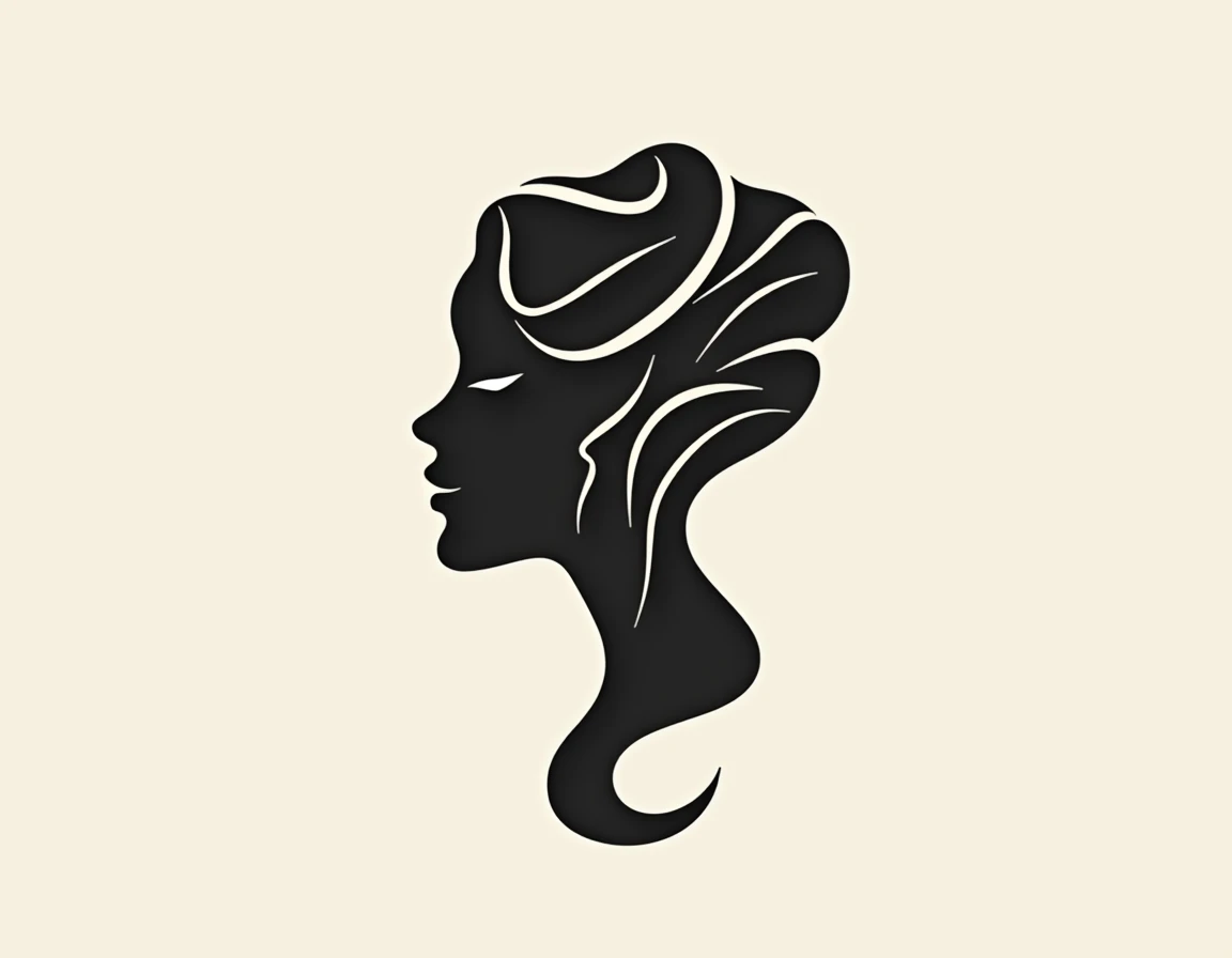 I would like to create a logo for an aesthetic with the silhouette of a womans face that transmits elegance and originality and that is an abstract design 