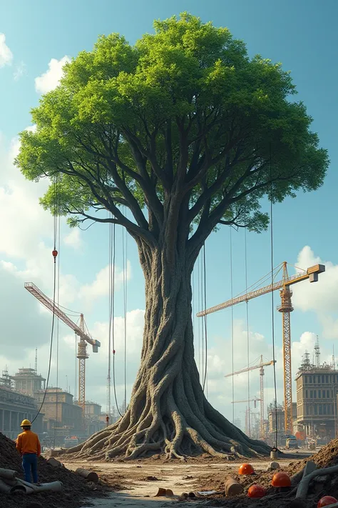 Construction of a tree as a metaphor for a real construction