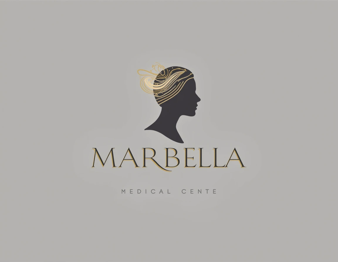  For a new brand of an aesthetic medical center called  "marbella",
 design a combined logo where the brand name is combined with a
symbol that evokes elegance and beauty .  Uses an icon such as a silhouette of a woman 
stylized or a headband that reflects...