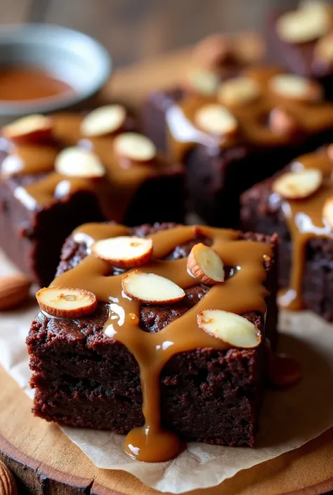 Caramel and Almond Brownies : 


 Add salted caramel and sliced almonds.
