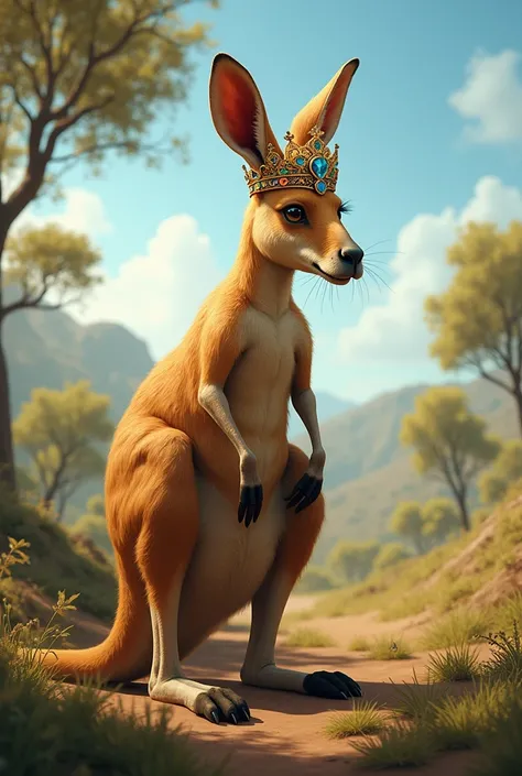 I want a king kangaroos with a talking crown 