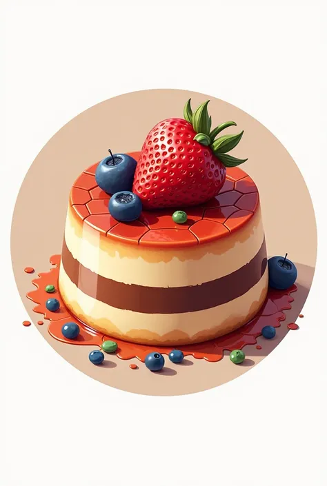 As a logo with Neapolitan flan and mosaic jelly 