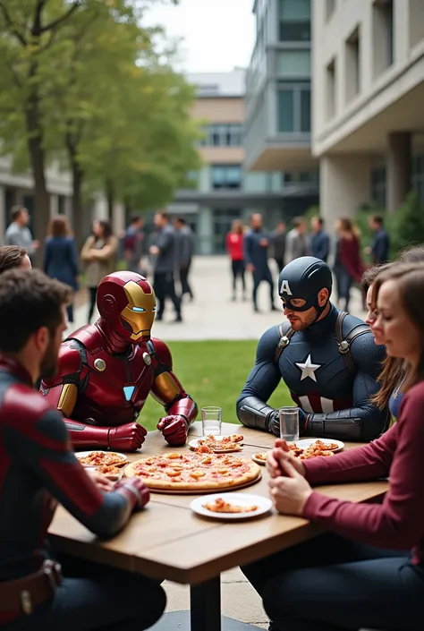 The Avengers eating pizza on a plate at a university
16k UHD 
INFO
