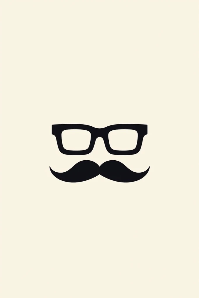  Don pain ;  logo containing a Chevron moustache and square lenses. Make it elegant and simple  
