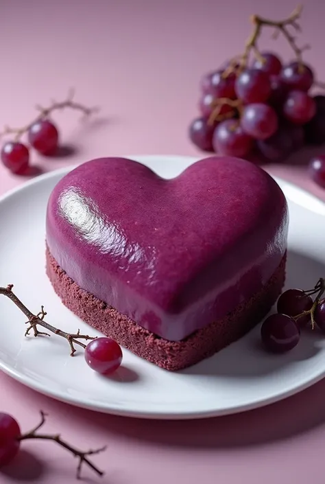 Heart-shaped grape cake
