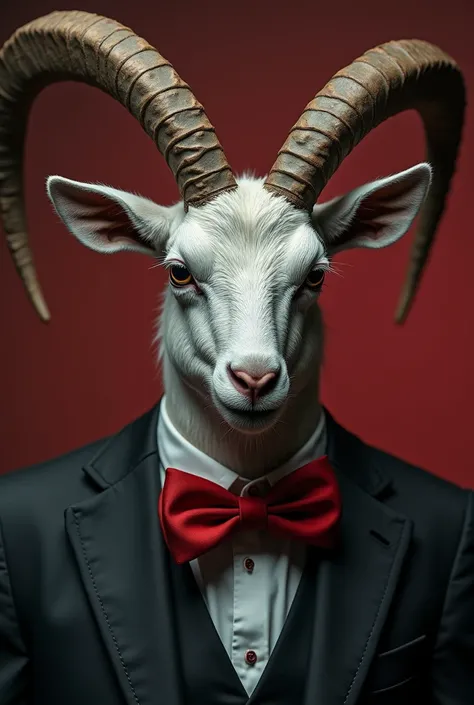 Satanic goat-headed man wearing a bow tie